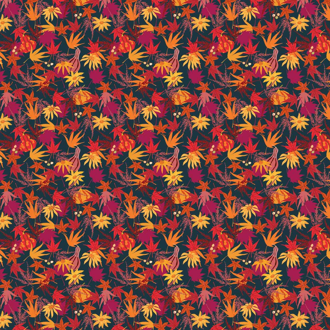 KS2 – Autumn at Home Surface Design – 1st Colorway – 02 © Kris Schwenck