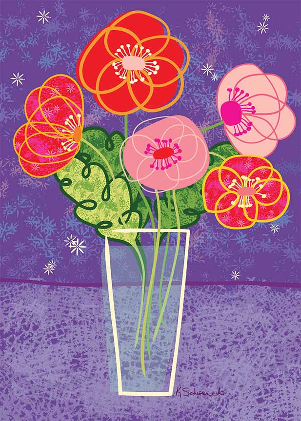 KS2 – Flowers – Love Blooms Here – Poppies in Vase © Kris Schwenck