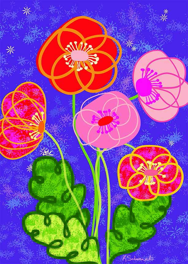 whimsical poppies