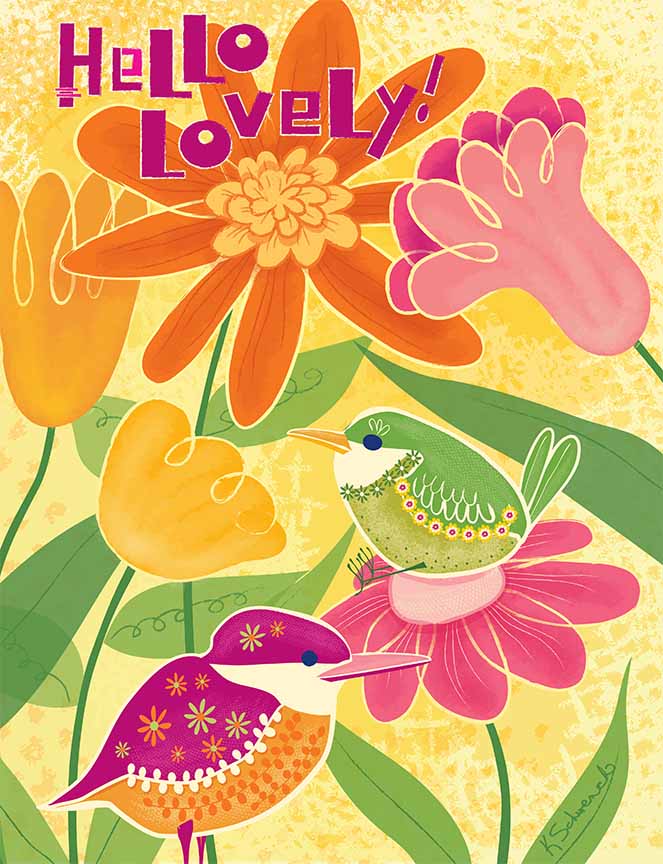KS2 – Flowers and Feathers – Hello Lovely © Kris Schwenck