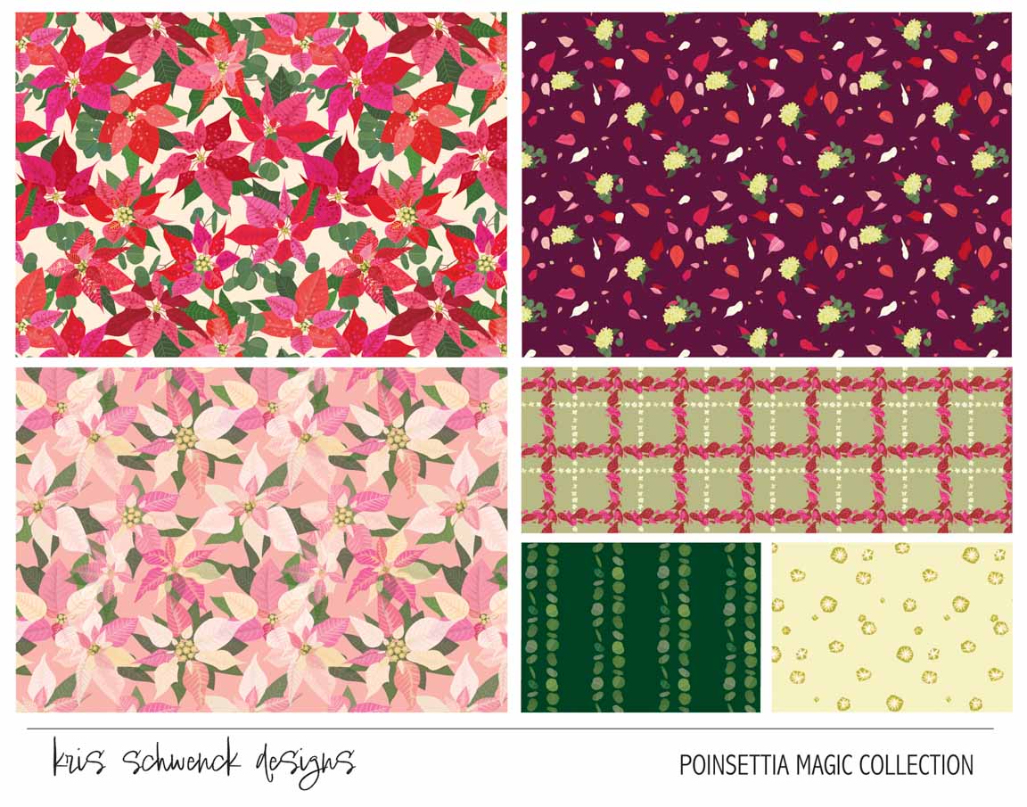 KS2 – Poinsettia Magic Surface Design – 01 © Kris Schwenck
