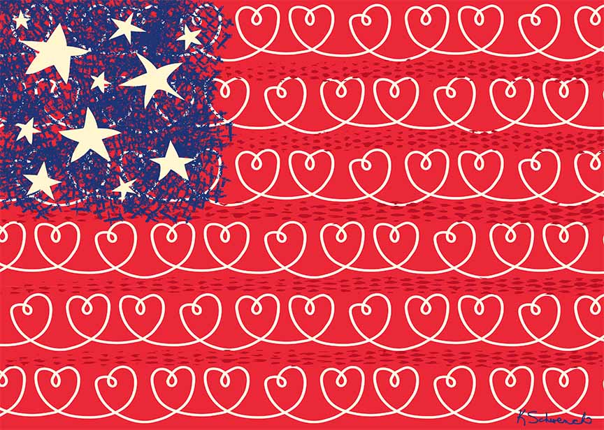 KS2 – Red, White and You – Heart Flag © Kris Schwenck