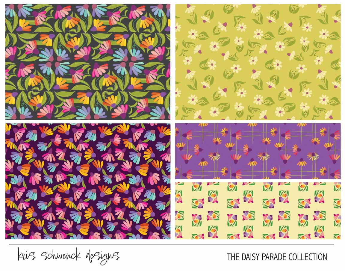 KS2 – The Daisy Parade Surface Design – 01 © Kris Schwenck