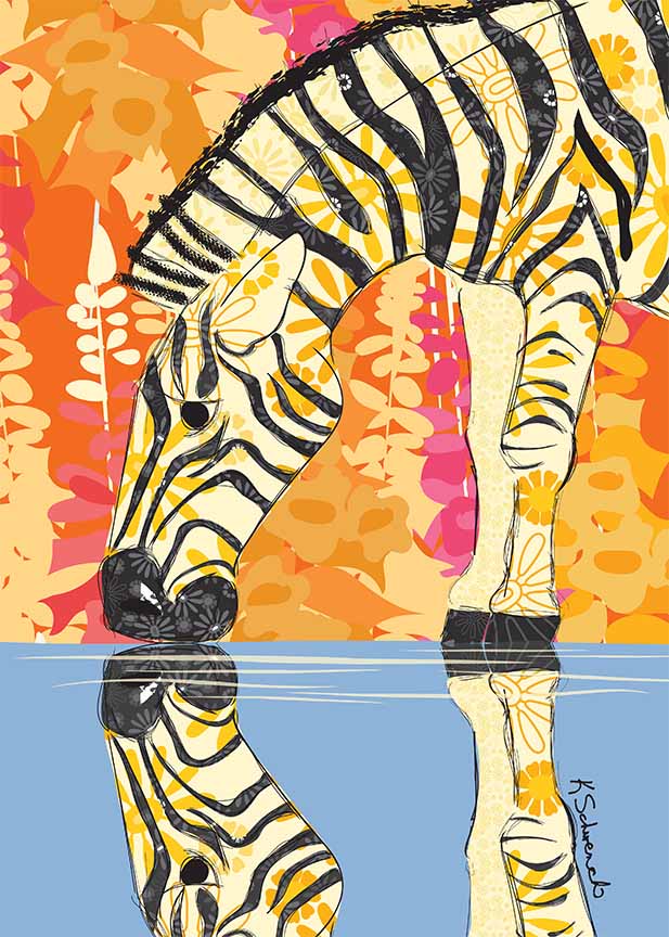 KS2 – zAnimal Illustrations – Zebra © Kris Schwenck