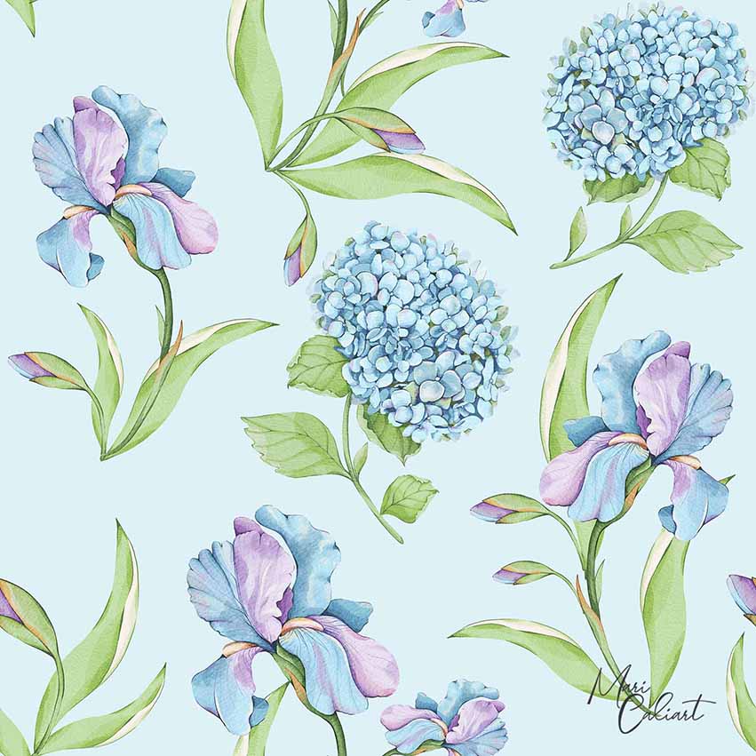 MC – Hydrangea and Iris Collection 2100cs © Mari Caliart