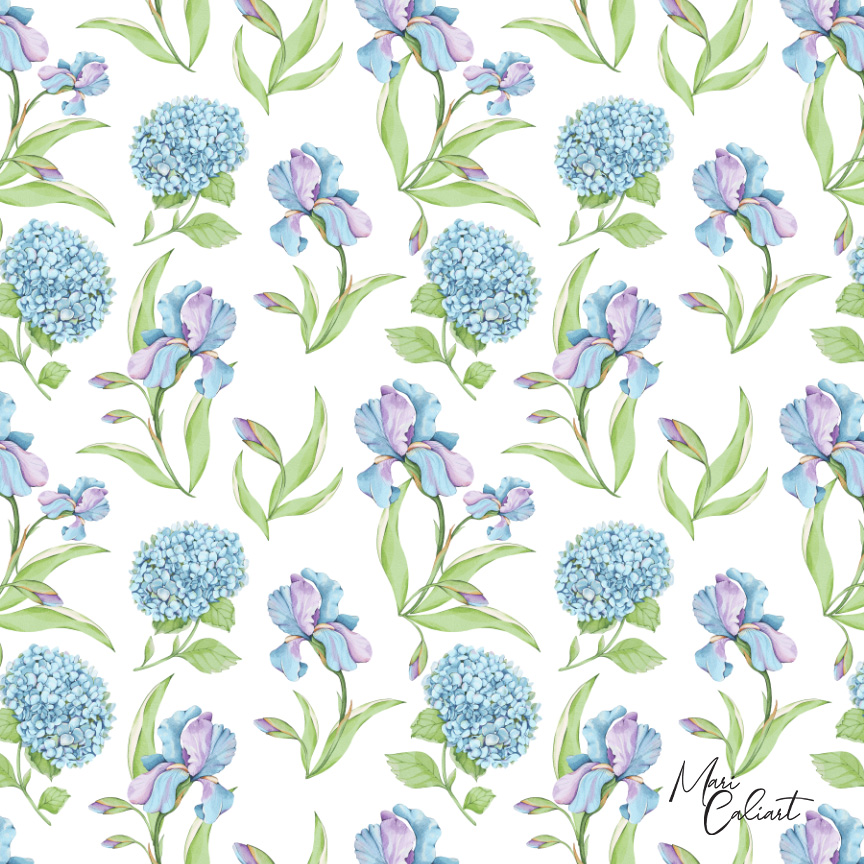 MC – Hydrangea and Iris Collection – 2100as © Mari Caliart
