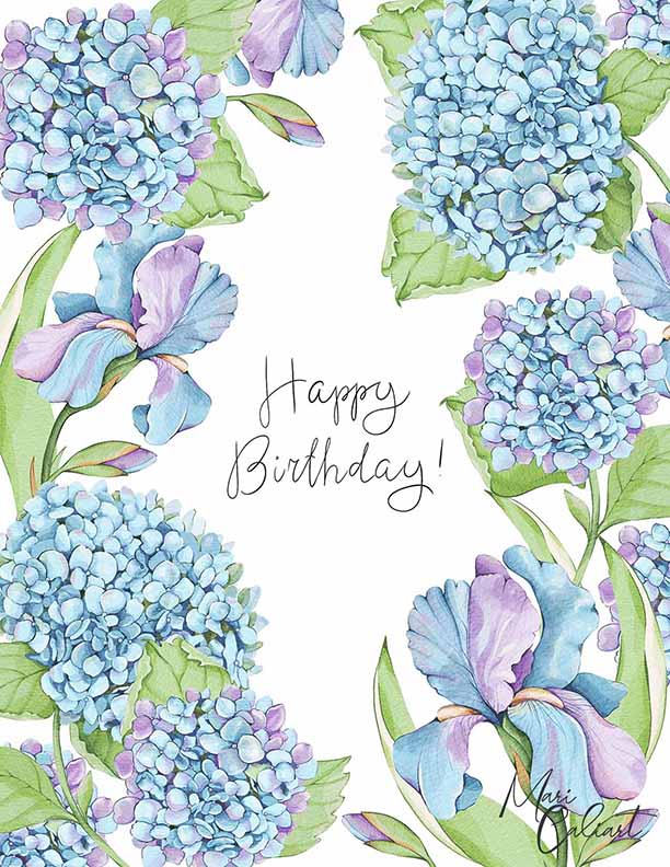 MC – Hydrangea and Iris Collection – 2105a © Mari Caliart