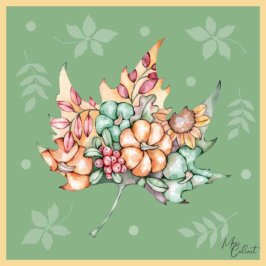 MC – Pumpkins and Leaves Collection – 1110a © Mari Caliart